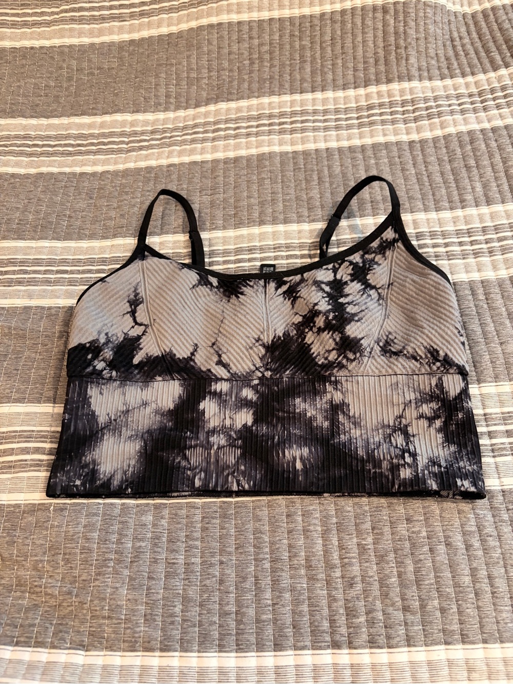 Victoriaβs Secret PINK Tie-Dye Ribbed bralette - Black and Gray Womanβs Medium
